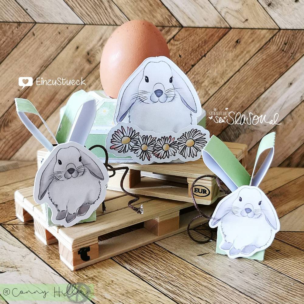 Digistampset Widderhäschen, Single-Line, Digitale Papiere und Stempel für Ostern, Grinchhase, Schlappohr-Hase, Kaninchen Bild 7