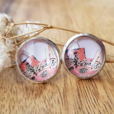 modische vintage Ohrringe u Ohrstecker Cabochonschmuck verschiedene Fassungen 
