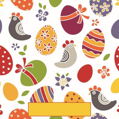 10 Postkarten zur Osterzeit mit Ostereiern und Hühnern, farbiges Feld zum selber beschriften
