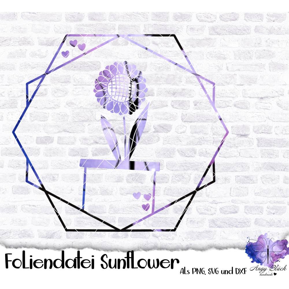 Foliendatei Sunflower, SVG/PNG und DXF Bild 1