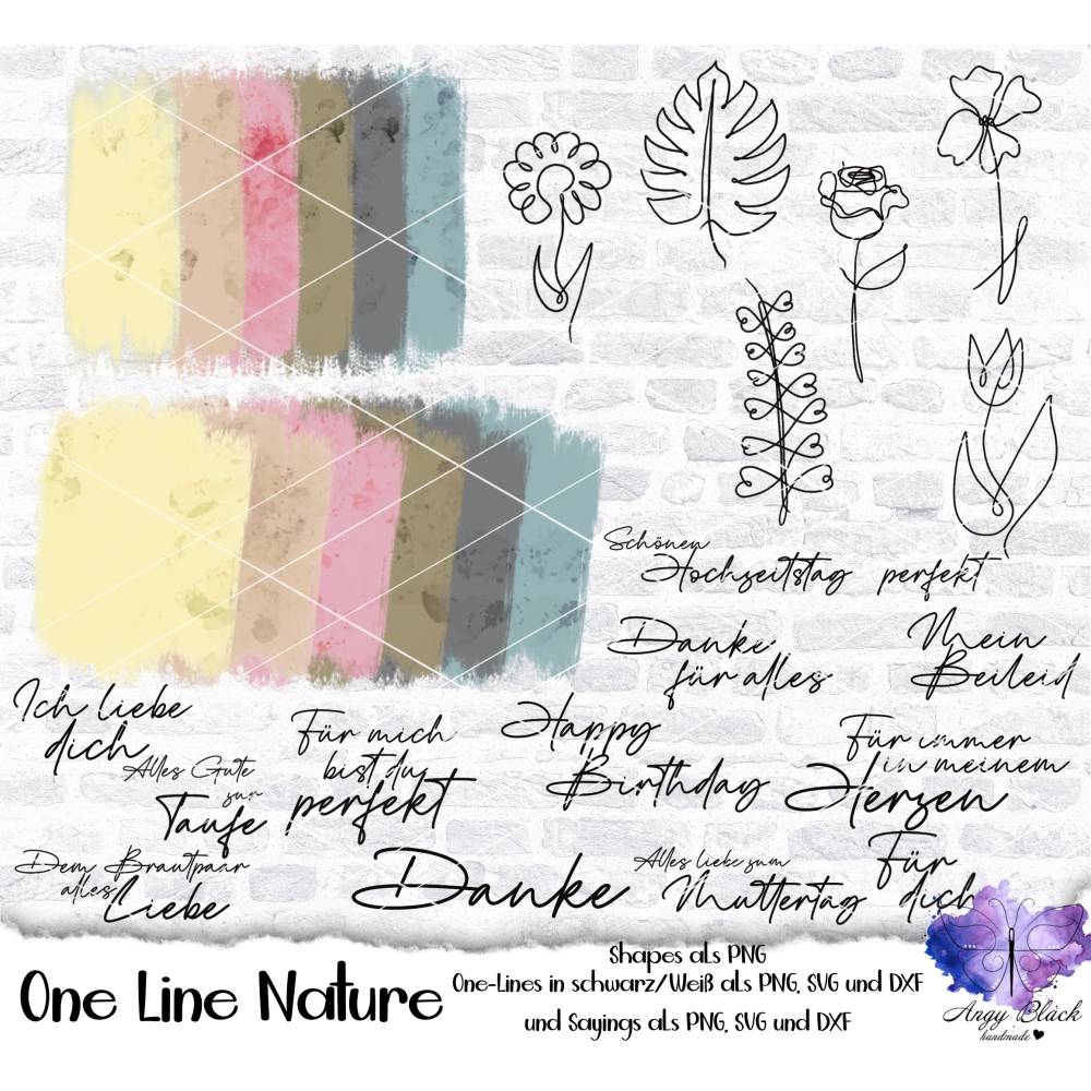 Digiset One Line Nature   hohe Qualität (300 DPI), PNG,SVG und DXF Bild 1