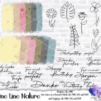 Digiset One Line Nature   hohe Qualität (300 DPI), PNG,SVG und DXF