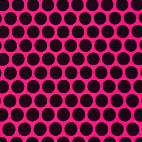 French Terry/Sommersweat Lots of Dots, erika/schwarz