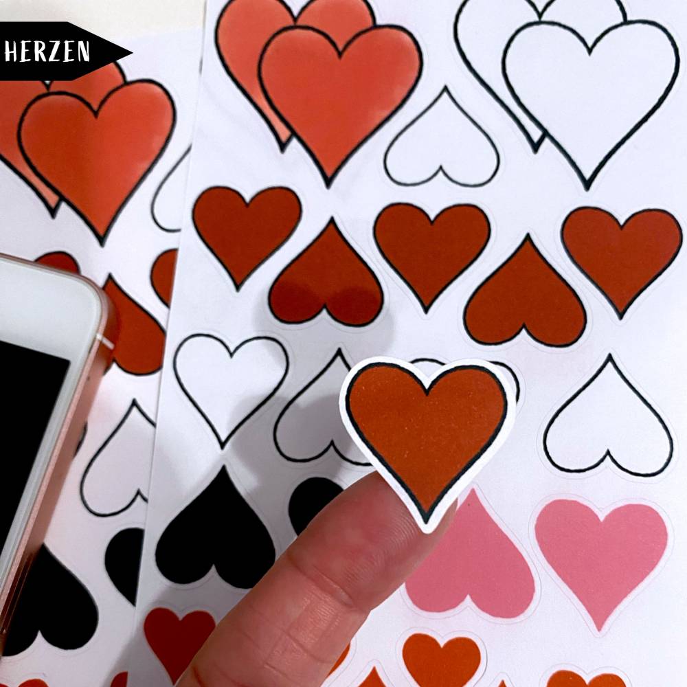 Stickerbogen Herzen Bild 3