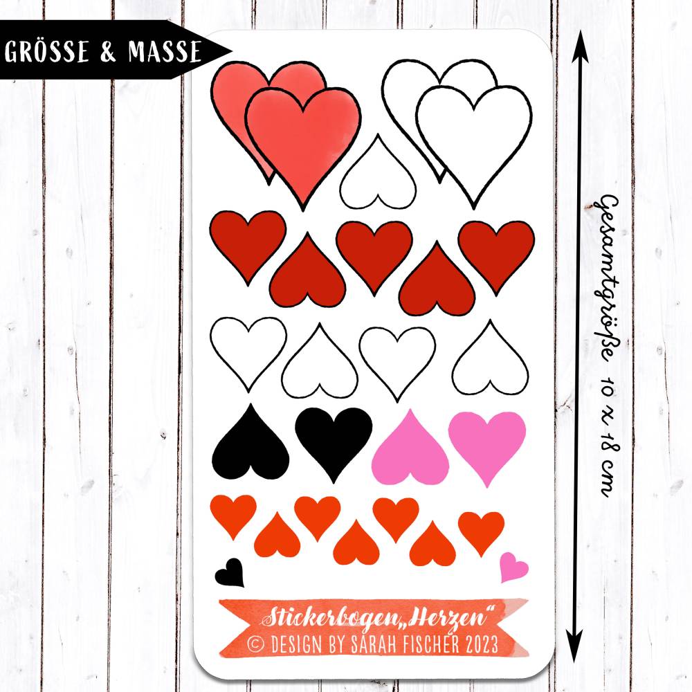 Stickerbogen Herzen Bild 4