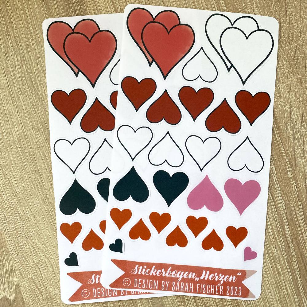 Stickerbogen Herzen Bild 5