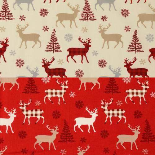 Baumwollstoff Weihnachtsmotive, Rentier