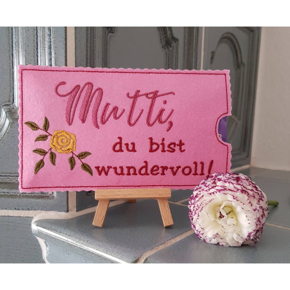 Stickdatei Schokohülle Muttertag SET Mama Mutti Bild 8