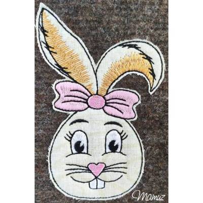 * Osterhase mit Schleife *  Doodle Stickdatei, 8 x 13 cm