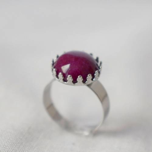 Jade Ring, rote Jade, Kronenring, Edelstein verstellbar Ring, Weinrot, Ring mit roter Stein, Steinring, Geschenk 