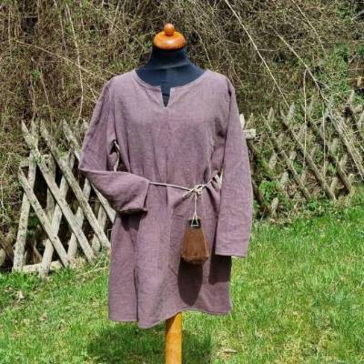 braune Leinen Kinder Tunika, stonewashed, Ritter und Wikinger Hemd used look, Jungen Mittelalter, LARP, Cosplay Kostüm,