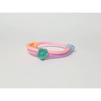Armband aus Paracord mit Blume aus Metall, verschiedene Farben, Surfer Armband, Schiebeknoten, Blumenarmband