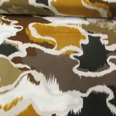Viskose leichter Frühjahrs-/Sommerstoff Waves Wellen braun Töne Oeko-Tex Standard 100(1m/15,-€)