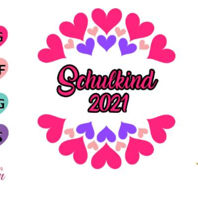 Plotterdatei  Schulkind Herzen SVG DXF PNG