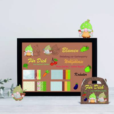 Digiset "GARTENWICHTEL LISA & LOU" Digistamp mit Digipapier