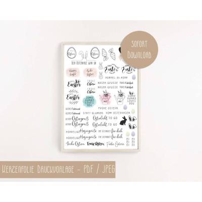 PDF Vorlage für Kerzen I Ostern bunt I Kerzentattoo Stabkerzen Wasserschiebefolie | Druckvorlage Kerzensticker DIY