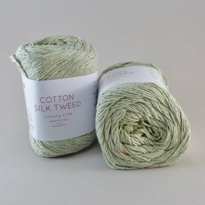 Laines du Nord Cotton Silk Tweed Fb 5719 Zartes Grün
