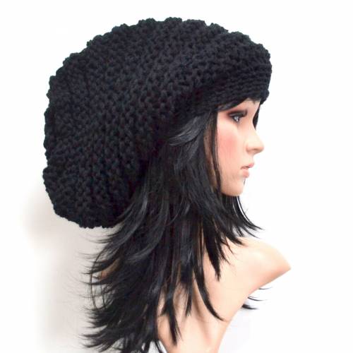 Strickmütze, Beanie, Mütze, schwarz, stricken, Handarbeit!
