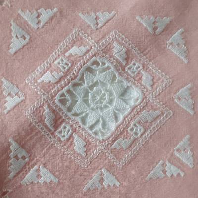 TRUE VINTAGE Deckchen,Tischdecke,Aufleger Leinen mit Spitze 60er shabby chic