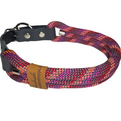 Hundehalsband, Tauhalsband, 3x10 mm, verstellbar, dunkelgrau, koralle, rot, bordeaux, dunkelpink, verstellbar