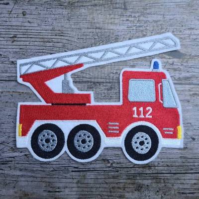 Feuerwehr 11x18cm, Drehleiter Stickdatei, Sofortdownload