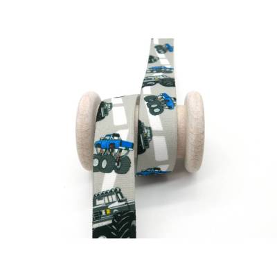 Gummiband mit Monstertruck‑Motiv – elastischer Hosengummi 25 mm für Kinderkleidung & DIY