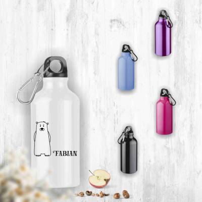 Trinkflasche personalisiert mit Namen Kindergarten Flasche Bagger