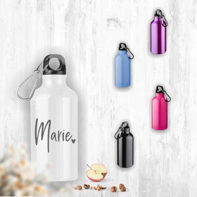 Trinkflasche personalisiert mit Namen Kindergarten Flasche Herz