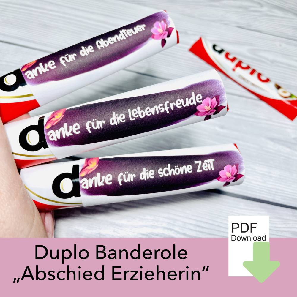 Danke Duplo Banderole – Abschiedsgeschenk Erzieherin PDF Download | Kindergarten Abschied Bild 1