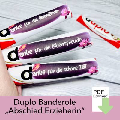 Danke Duplo Banderole, Duplo Botschaft, Abschiedsgeschenk Erzieherin, Abschiedsgeschenk Kindergarten, Download PDF