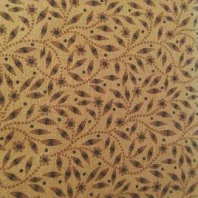 Senfgelber Basicstoff mit kleinen Blüten und Blätter