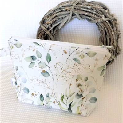 Kosmetiktasche Brauttasche Kulturtasche für Damen Kulturbeutel Muttertagsgeschenk Hochzeit Reise Eukalyptus Geschenk