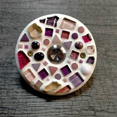 Klingelplatte 20 mm Loch / mit Mosaik *frostfest* ohne Taster / Klingelknopf