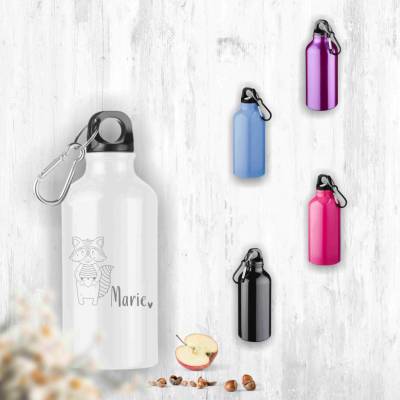 Trinkflasche personalisiert mit Namen Kindergarten Flasche Bagger