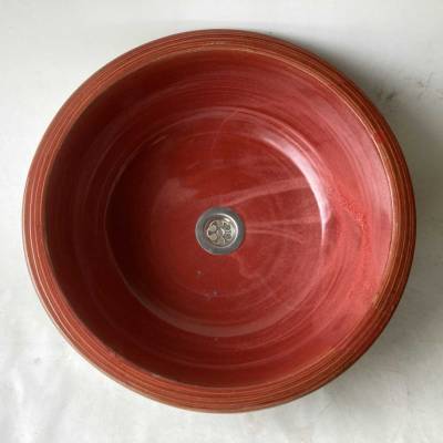 Waschbecken / Dunkelrot Ø 40 cm Höhe 14 cm