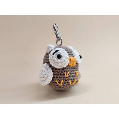 Gehäkelte Eule, Eulen Schlüsselanhänger, Kawaii Eule, Amigurumi Eule gehäkelt, gehäkelter Uhu, gehäkelter Vogel