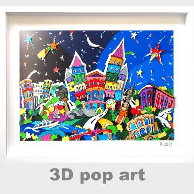 Trier 3D pop art bild Porta Nigra Dom personalisierbar fine art geschenk limited edition 3D mixed media