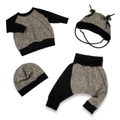 Set Langarmshirt + Pumphose Baby Frühchen Jungen Mädchen "Wild Leopard", ab Gr. 44