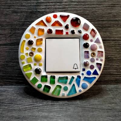 Klingelplatte, groß mit Mosaik *handgefertigt* ohne Taster
