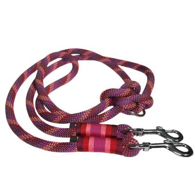 Hundeleine verstellbar, 10 mm Taustärke, Tauleine, dunkelgrau, koralle, rot, bordeaux, dunkelpink ca. 200 cm