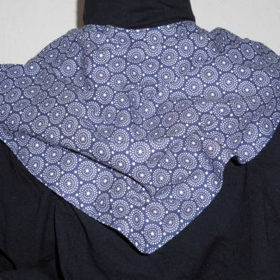 Halstuch Sabbertuch Speichelfänger Latz für Erwachsene blau-weiß Retro Kreismuster