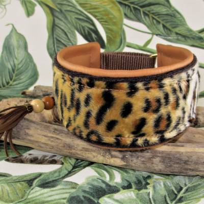 Windhundhalsband "Leopard" Hundehalsband Galgo Podenco Whippet Zugstopp oder Klickverschluss