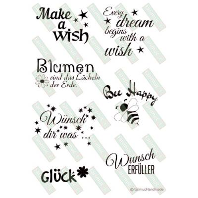 Plotterdatei Sprüche Pusteblumengläser 1, SVG, DXF, Studio3