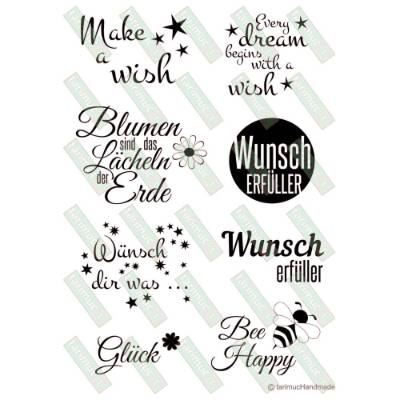 Plotterdatei Sprüche Pusteblumengläser 2, SVG, DXF, Studio3
