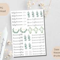 PDF Vorlage für Kerzen I Kommunion I Kerzentattoo Stabkerzen Wasserschiebefolie | Druckvorlage Kerzensticker