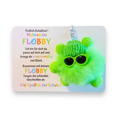 Endlich Schulkind! Mut-Monster FLOBBY, Geschenk Einschulung, Mutmacher, Glücksbringer
