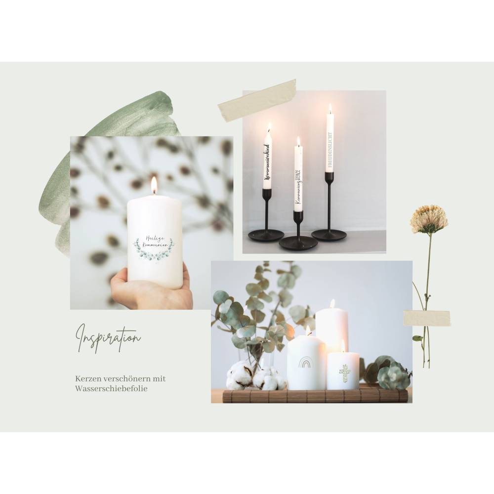 PDF Vorlage für Kerzen I Konfirmation I Kerzentattoo Stabkerzen Wasserschiebefolie | Druckvorlage Kerzensticker Bild 4