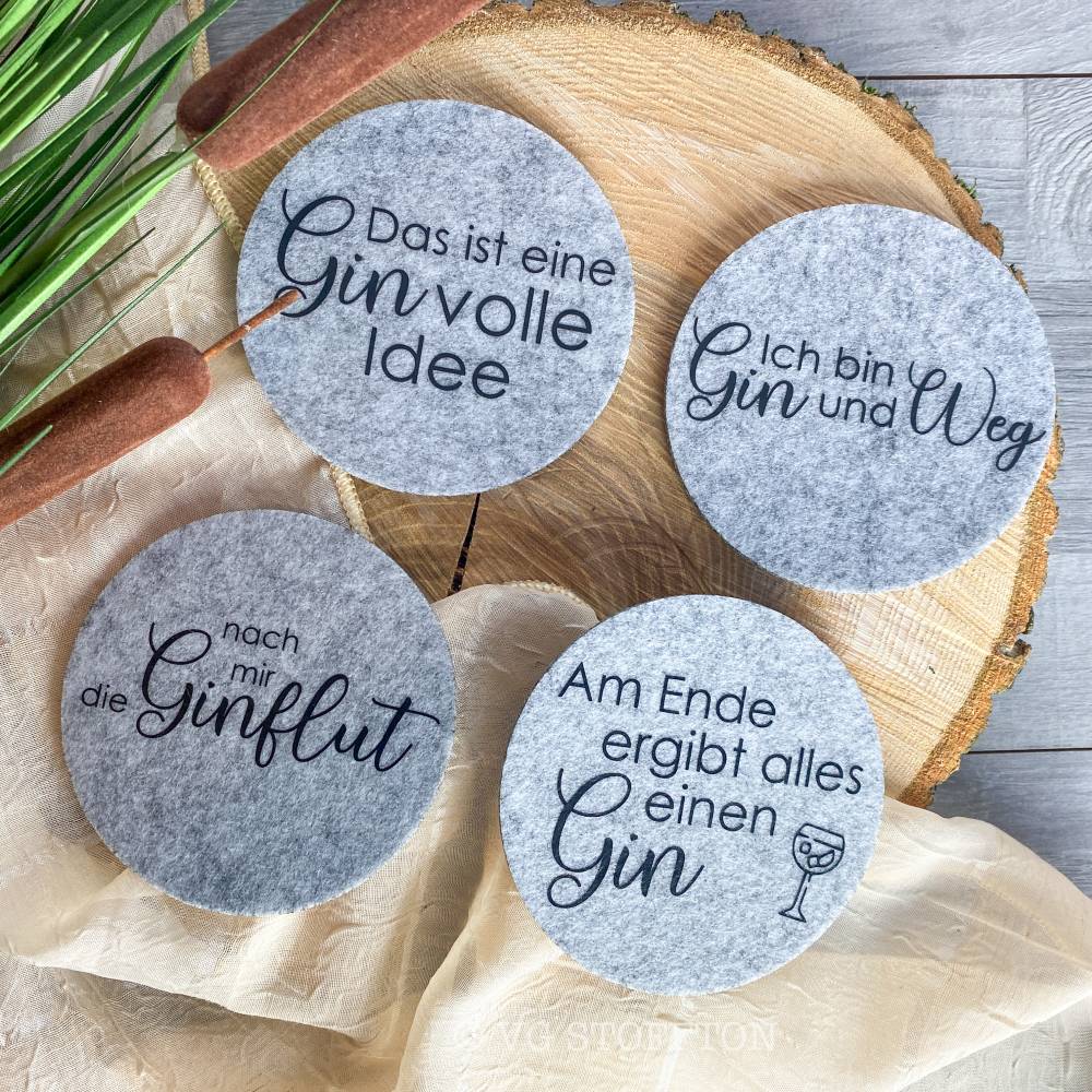 Untersetzer 4er Set Gin Ginvolle Idee Am Ende ergibt alles einen Gin Ginflut Gin und Weg