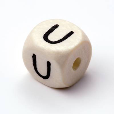 Holzperlen-Würfel 10x10 mm Buchstabe U - Z; Ä Ö Ü