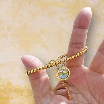 Armband mit deiner Lieblingsstadt // Edelstahl // vergoldet // original Landkarte // Geschenk für Reiselustige